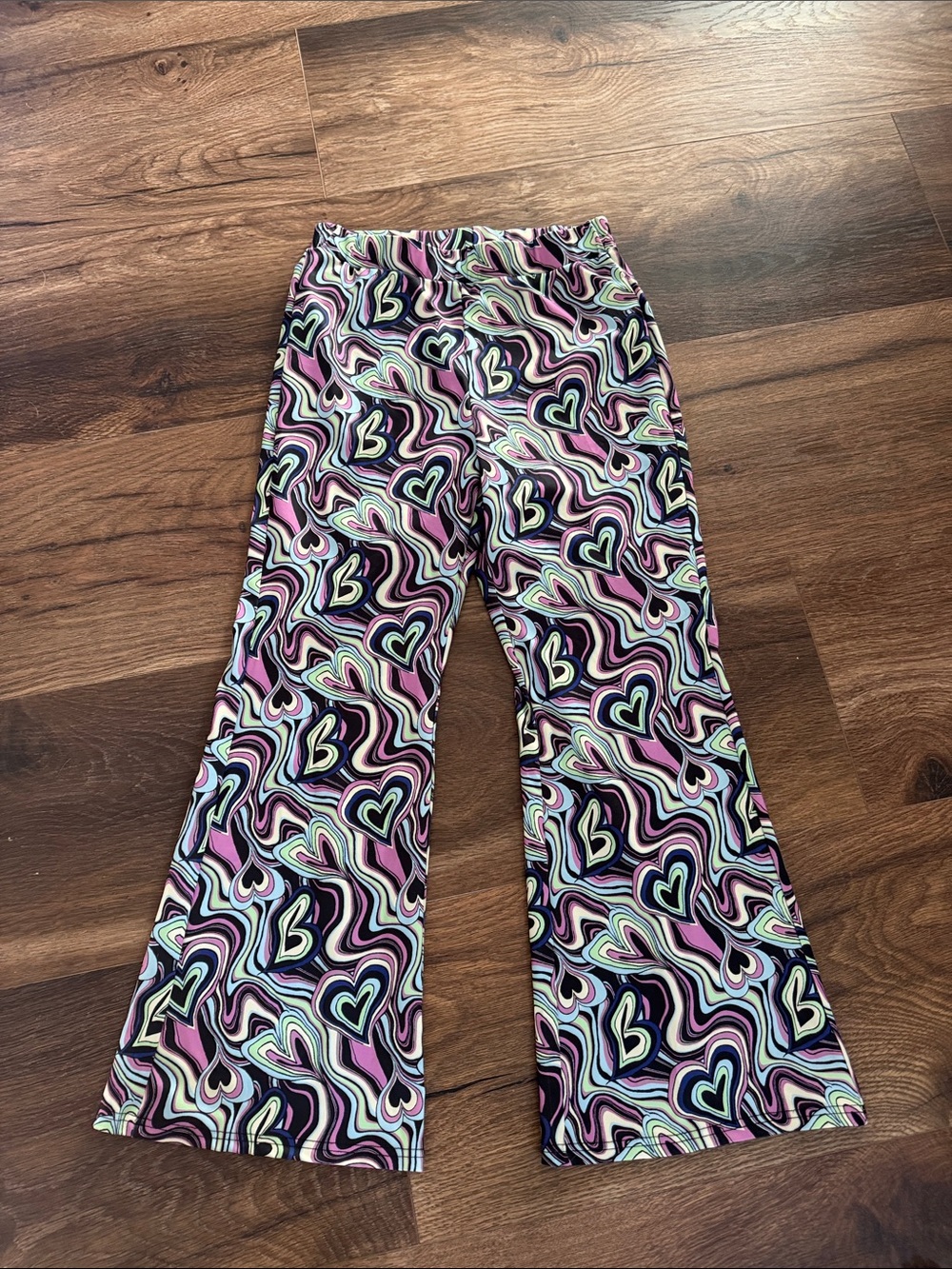 NWOT Multicolor Psychedelic Wave Flare Pants